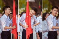 Dân mạng "sôi sục" tìm kiếm nam sinh cầm cờ trong lễ khai giảng