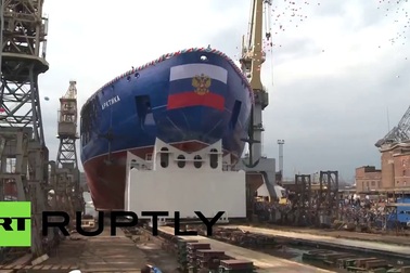 Nga hạ thủy tàu phá băng hạt nhân lớn thế giới