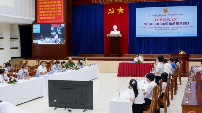 Diễn đàn trẻ em tỉnh Quảng Nam năm 2021 được tổ chức theo hình thức trực tuyến.