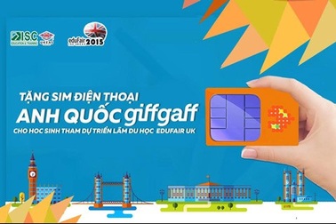 Tặng sim điện thoại Anh Quốc GiffGaff cho học sinh dự Triển lãm Du học Anh Quốc eduFairUK