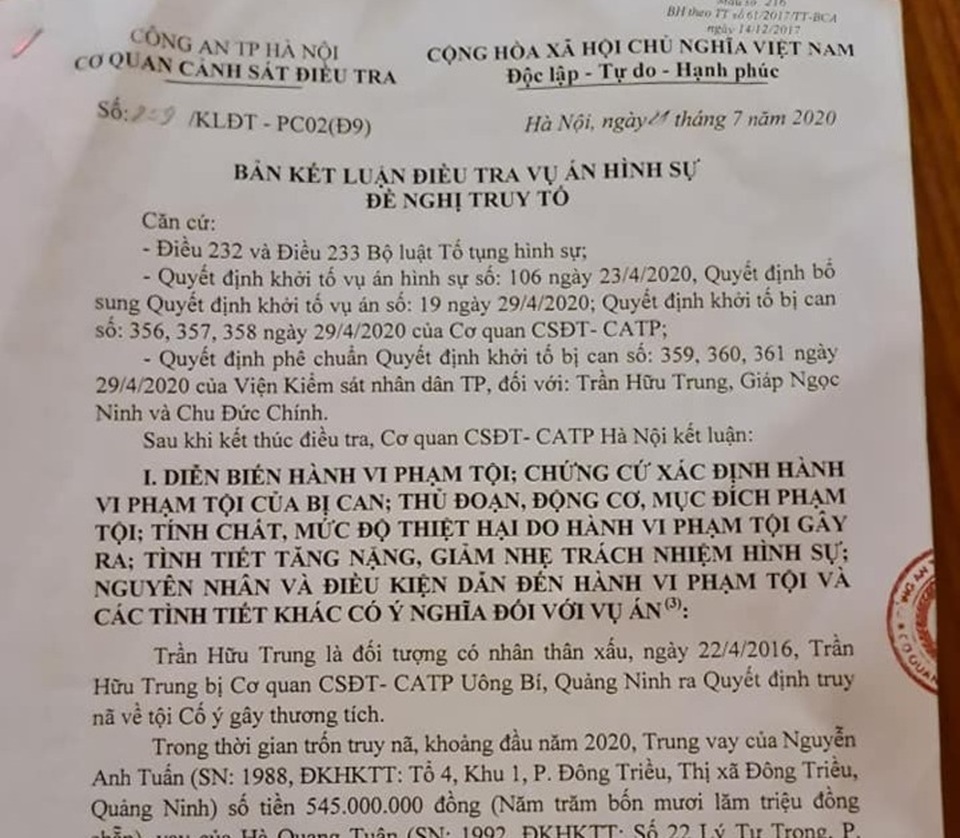 Vụ cướp ngân hàng ở Sóc Sơn: Đề nghị truy tố 3 đối tượng - 4 Vụ cướp ngân hàng ở Sóc Sơn: Đề nghị truy tố 3 đối tượng - 4