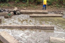 Hồ cạn nước, bất ngờ lộ ra hàng chục hộp gỗ lậu