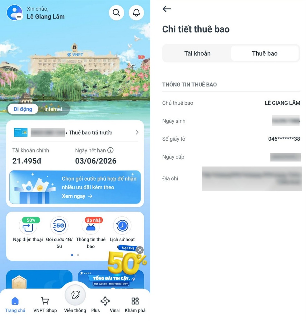 Hướng dẫn chuẩn hóa thông tin thuê bao di động để tránh bị khóa SIM - 4 Hướng dẫn chuẩn hóa thông tin thuê bao di động để tránh bị khóa SIM - 4