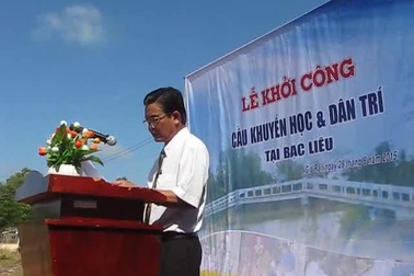 Video: Khởi công cầu Khuyến học & Dân trí tại Bạc Liêu.