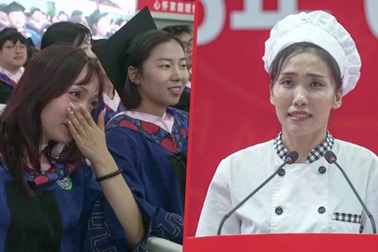 Nhân viên nhà ăn khiến sinh viên bật khóc trong lễ tốt nghiệp