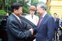 Tổng Bí thư, Chủ tịch nước Tô Lâm chủ trì Lễ đón Tổng Bí thư, Chủ tịch nước Lào Thongloun Sisoulith