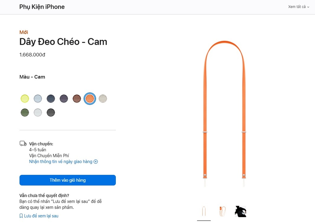 Dây đeo iPhone 17 giá 1,7 triệu đồng cũng khan hàng tại Việt Nam - 1 Dây đeo iPhone 17 giá 1,7 triệu đồng cũng khan hàng tại Việt Nam - 1