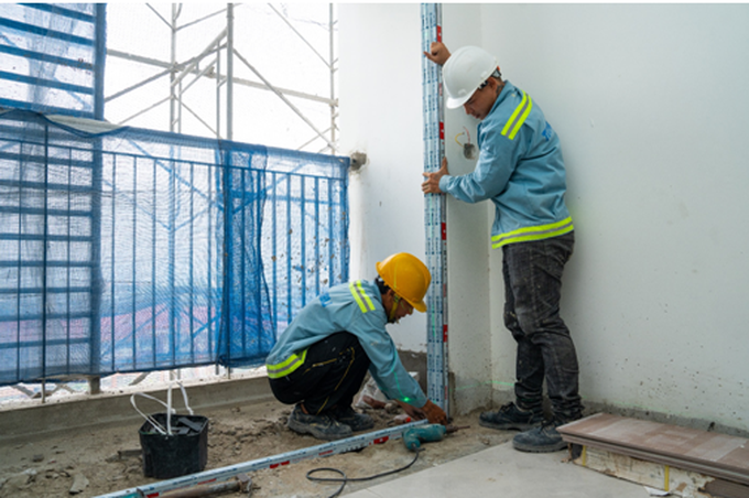 Các tổ, đội tích cực làm việc đảm bảo các hạng mục thi công về đích đúng cam kết.