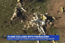 Máy bay Mỹ đâm trúng người nhảy dù lượn trên không, 2 người chết
