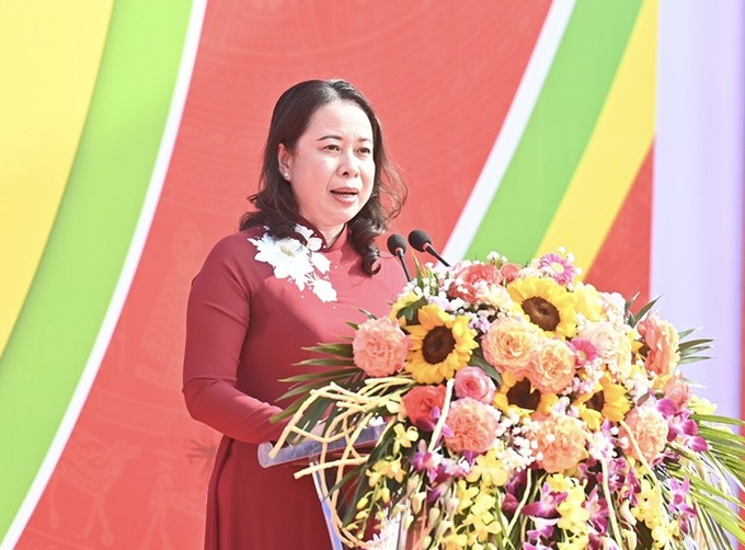 Quyền Chủ tịch nước Võ Thị Ánh Xuân phát biểu tại lễ khai mạc.