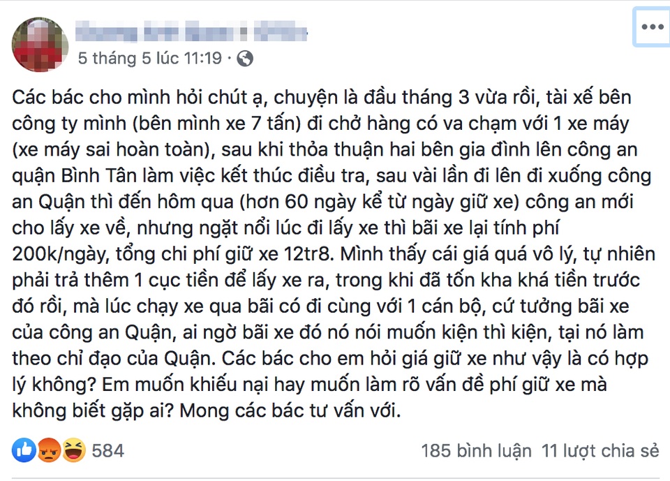 Bị tạm giữ xe oan, chủ xe tá hỏa mất gần 13 triệu tiền phí gửi xe - 2 Bị tạm giữ xe oan, chủ xe tá hỏa mất gần 13 triệu tiền phí gửi xe - 2