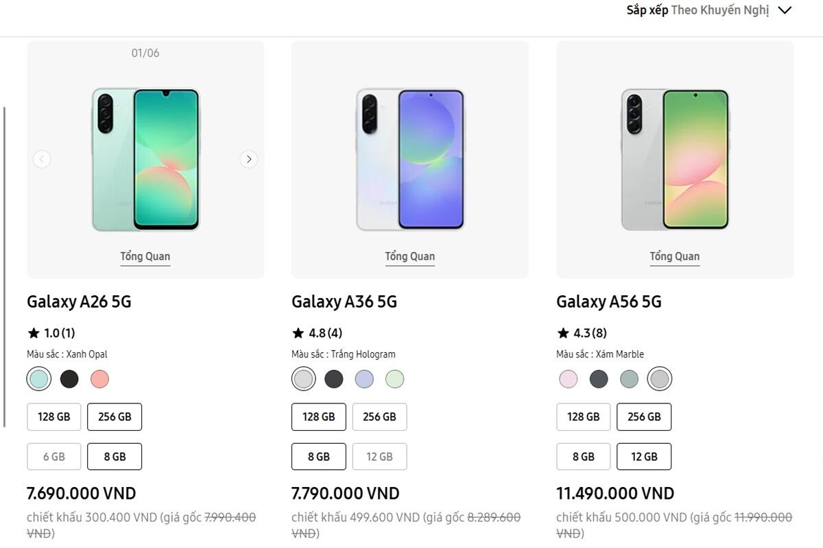 Loạt điện thoại Samsung 5G vừa ra mắt 2025 hạ giá chỉ còn từ 2,99 triệu đồng