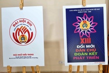 Biểu trưng của Đại hội XIII Công đoàn Việt Nam lấy hoa sen làm chủ đạo