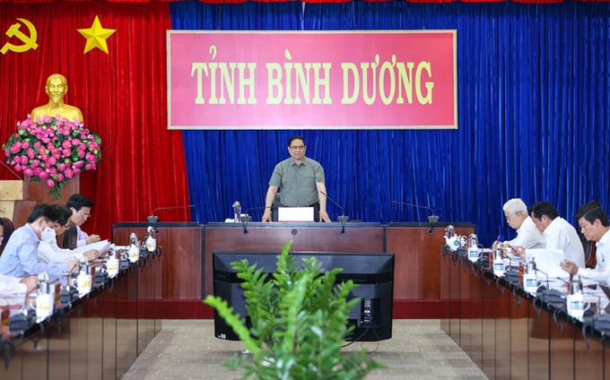Thủ tướng Phạm Minh Chính khẳng định Bình Dương có đầy đủ yếu tố phát triển mạnh, trở thành động lực tăng trưởng quan trọng cho vùng Đông Nam Bộ và cả nước. (Ảnh: VGP).