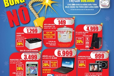 Trần Anh Long Biên khai trương khuyến mại tới 49%