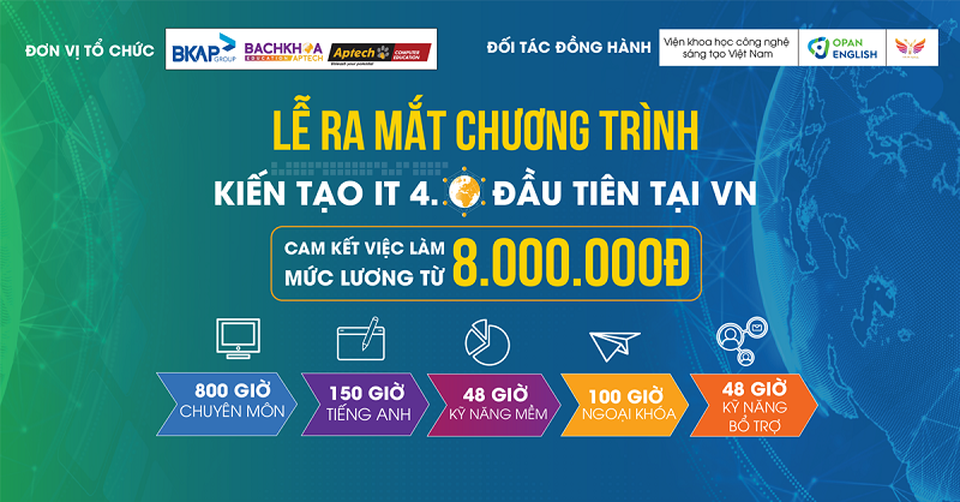Chương trình kiến tạo IT 4.0 đầu tiên tại Việt Nam - Cam kết việc làm từ 8 triệu đồng - 1 Chương trình kiến tạo IT 4.0 đầu tiên tại Việt Nam - Cam kết việc làm từ 8 triệu đồng - 1