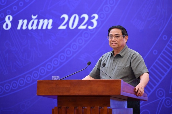 Thủ tướng Phạm Minh Chính phát biểu tại Hội nghị trực tuyến tổng kết năm học 2022-2023 và chuẩn bị cho năm học mới 2023-2024.