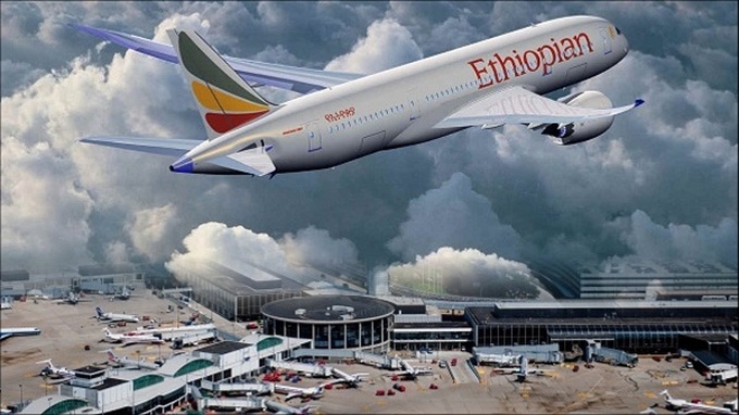 Một chiếc máy bay của hãng Ethiopian Airlines. 