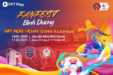 FanFest Bình Dương "tiếp nhiệt" vòng 4 giải bóng đá Night Wolf V.League 1-2023