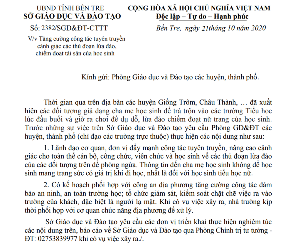 Xuất hiện kẻ gian trà trộn vào trường học chiếm đoạt tài sản học sinh - 1 Xuất hiện kẻ gian trà trộn vào trường học chiếm đoạt tài sản học sinh - 1