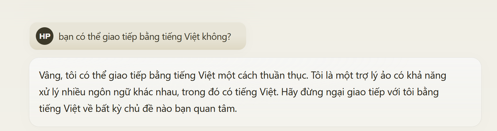 Claude AI giao tiếp tốt bằng tiếng Việt (Ảnh chụp màn hình). Claude AI giao tiếp tốt bằng tiếng Việt (Ảnh chụp màn hình).