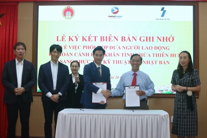 Ký kết Biên bản ghi nhớ về việc phối hợp đưa người lao động có hoàn cảnh khó khăn tỉnh Thừa Thiên Huế sang thực tập kỹ thuật tại Nhật Bản