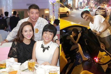 Công Lý ngồi cùng bạn gái và vợ cũ, Hồ Hà ăn đêm với Cường Đôla