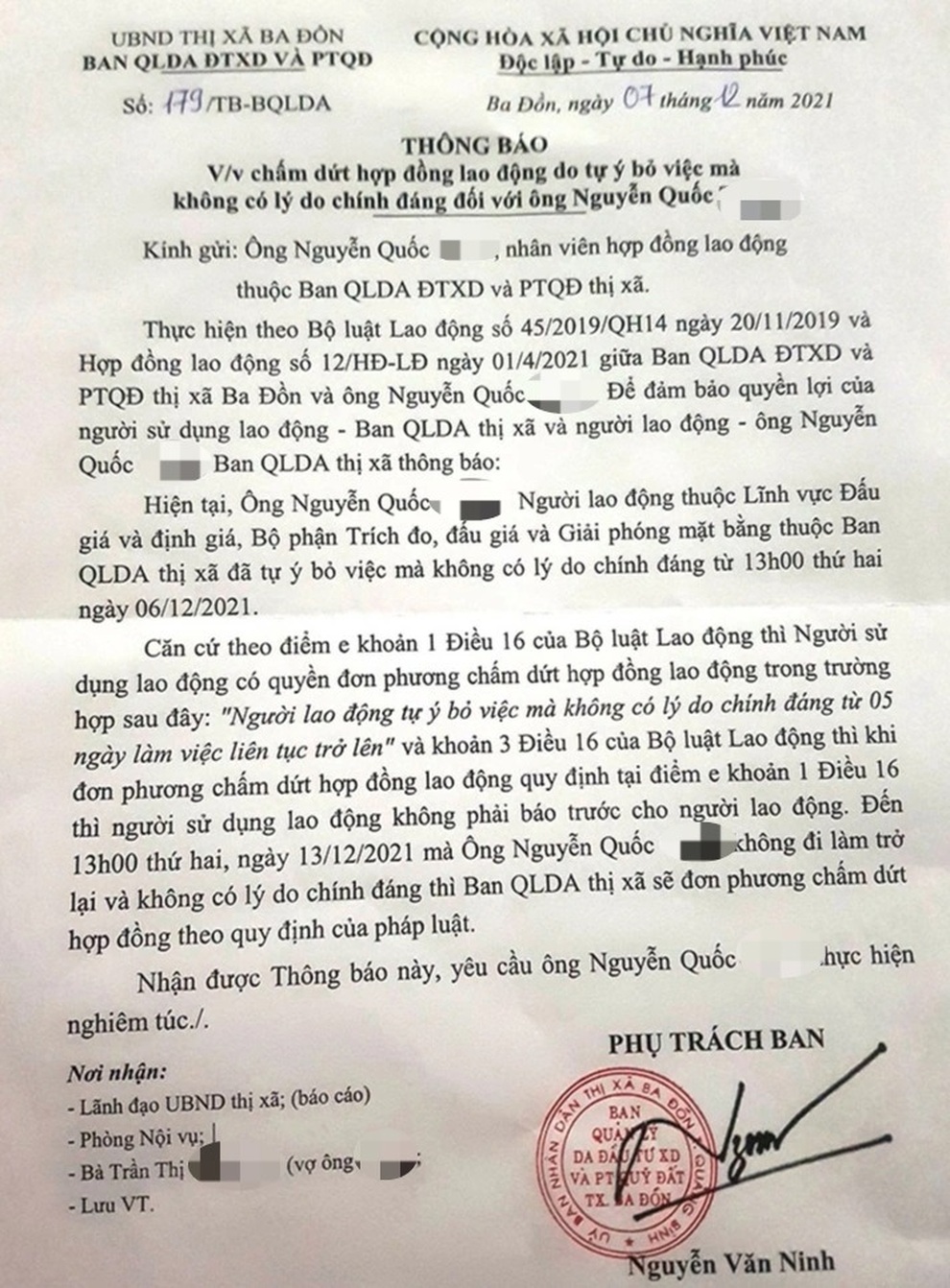 Nhân viên ban quản lý dự án bất ngờ mất tích - 2