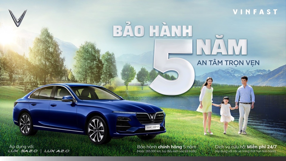 VinFast triển khai chương trình “Trước bạ 0 đồng – Bảo hành 5 năm” cho dòng xe Lux - 1 VinFast triển khai chương trình “Trước bạ 0 đồng – Bảo hành 5 năm” cho dòng xe Lux - 1