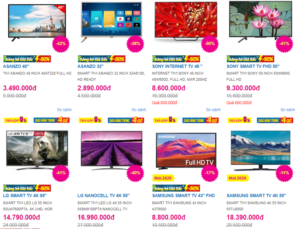 Siêu thị điện máy giảm giá TV kịch sàn để thu hút khách mua - 2 Siêu thị điện máy giảm giá TV kịch sàn để thu hút khách mua - 2