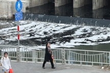 Dòng nước đen đặc quánh từ nhiều cống xả thải chảy vào sông Tô Lịch