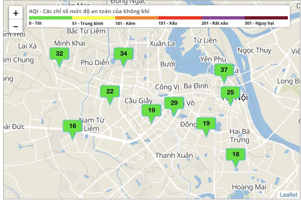 Ngày thứ 5 thực hiện cách ly xã hội, chất lượng không khí Hà Nội ở mức tốt - 1 Ngày thứ 5 thực hiện cách ly xã hội, chất lượng không khí Hà Nội ở mức tốt - 1