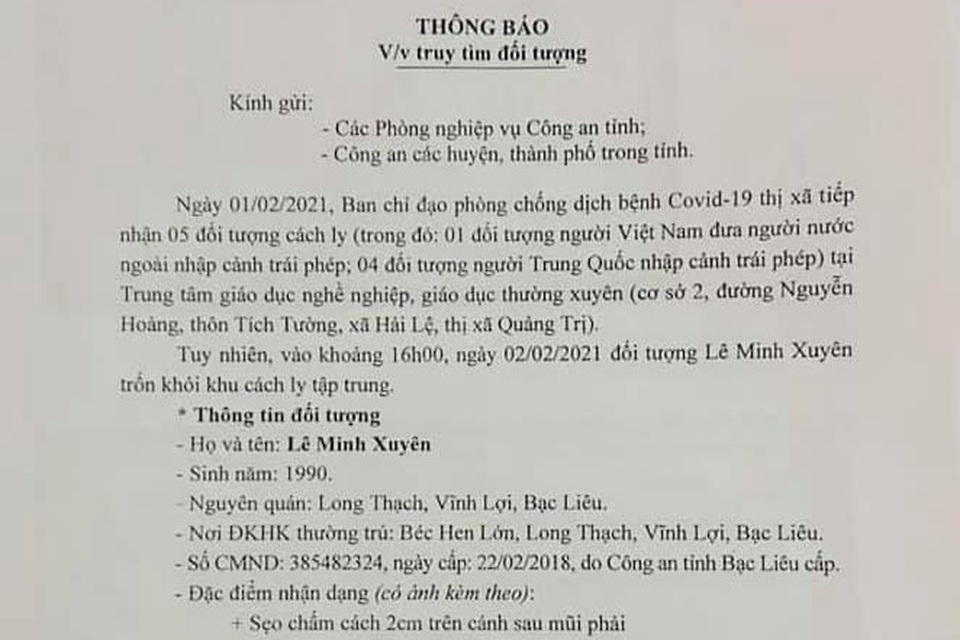 Vừa bị bắt cùng 4 người Trung Quốc, nam thanh niên trốn khỏi khu cách ly - 1 Vừa bị bắt cùng 4 người Trung Quốc, nam thanh niên trốn khỏi khu cách ly - 1