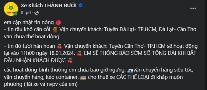 Sở GTVT TPHCM đề nghị ngăn chặn thông tin nhà xe Thành Bưởi chạy lại - 1