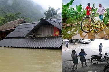 Nước lũ dâng ngập nóc nhà và "bè chuối đi chợ" của cậu bé 15 tuổi