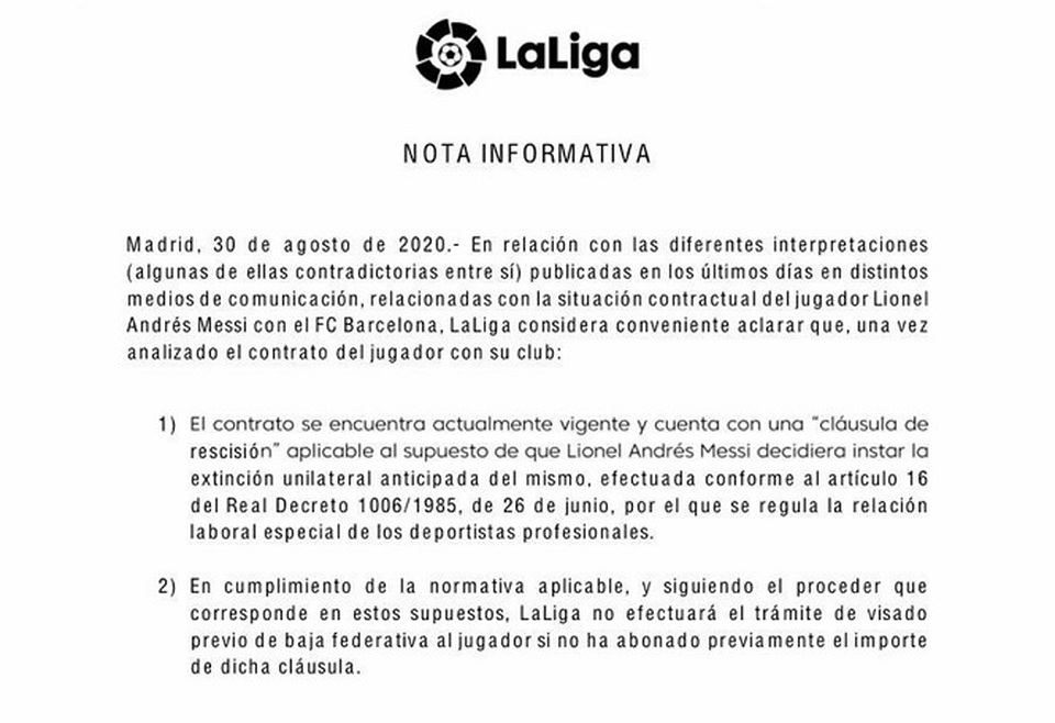 Cánh cửa rời Barcelona của Messi đóng sập - 1 Cánh cửa rời Barcelona của Messi đóng sập - 1