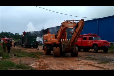 Cháy lớn tại kho chứa dăm gỗ nhà máy sản xuất viên nén