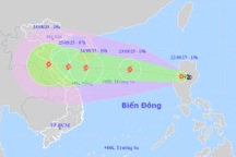 Chiều mai áp thấp nhiệt đới mạnh lên thành bão số 5 sau khi vào Biển Đông