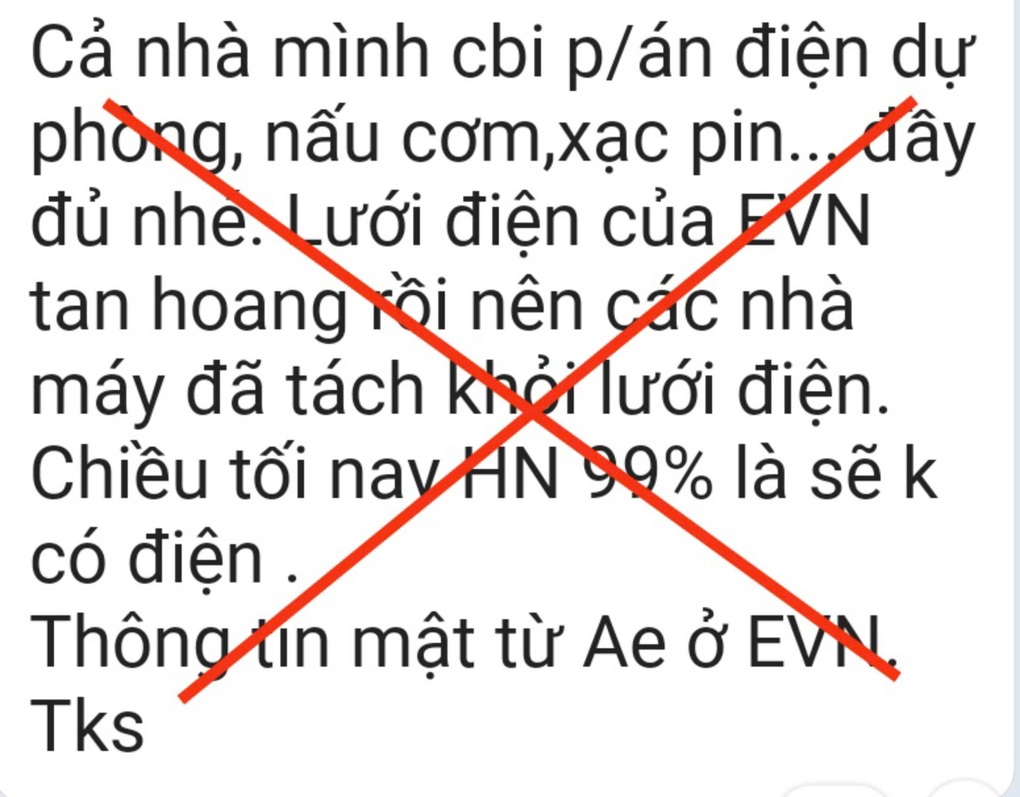 EVN bác tin cắt điện toàn TP Hà Nội - 1 EVN bác tin cắt điện toàn TP Hà Nội - 1