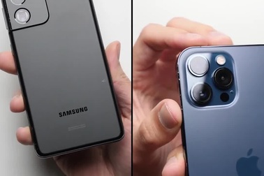 Đọ độ bền Galaxy S21 Ultra và iPhone 12 Pro Max khi thả rơi tự do