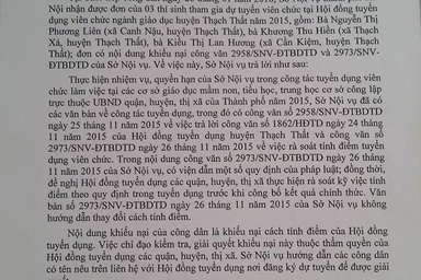 Vụ xét tuyển viên chức: Sở Nội vụ Hà Nội tiếp tục phớt lờ giải quyết khiếu nại