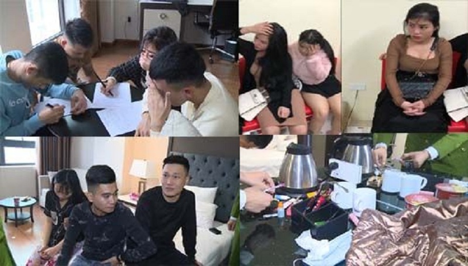 Bắt 14 đối tượng tổ chức sử dụng ma túy đá và bóng cười - 1 Bắt 14 đối tượng tổ chức sử dụng ma túy đá và bóng cười - 1