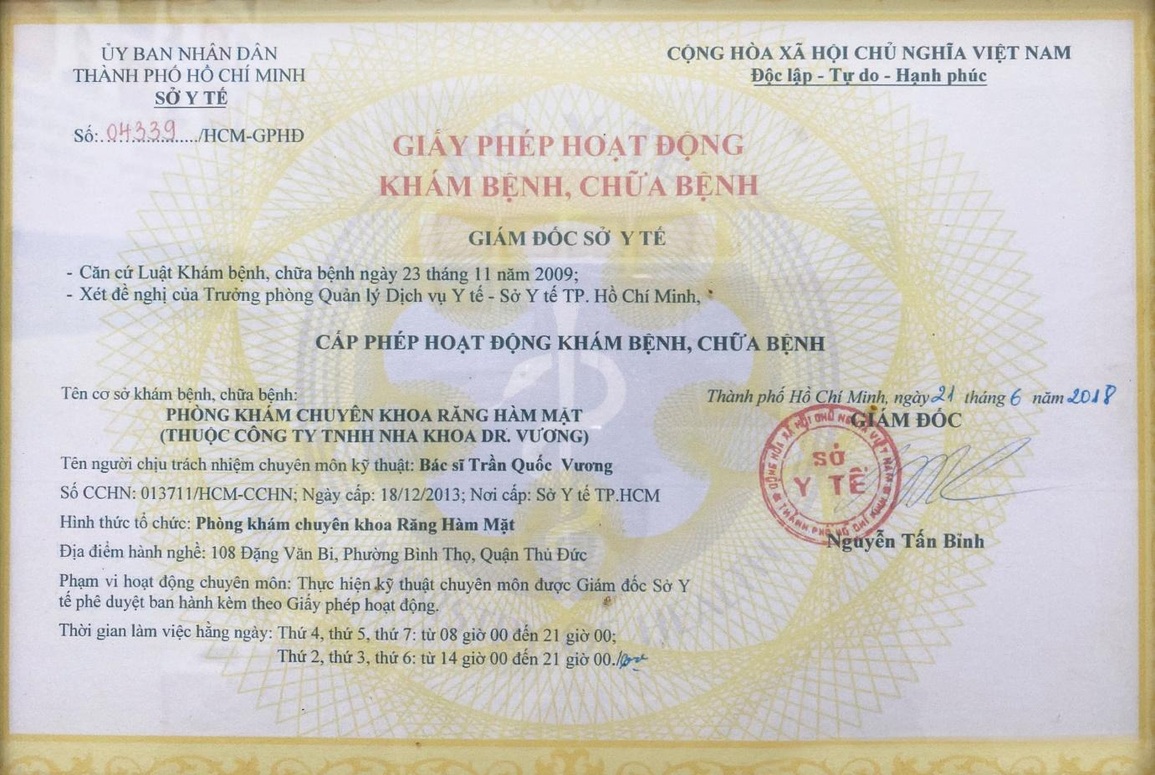 Nha khoa Dr Vương - phòng khám chuyên khoa răng hàm mặt chuẩn mực - 1 Nha khoa Dr Vương - phòng khám chuyên khoa răng hàm mặt chuẩn mực - 1