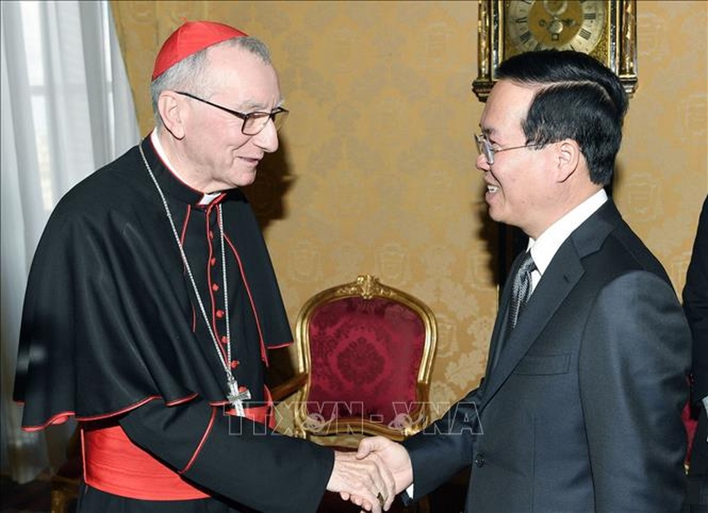 Chủ tịch nước Võ Văn Thưởng gặp Thủ tướng Tòa thánh Vatican, Hồng y Pietro Parolin - 1 Chủ tịch nước Võ Văn Thưởng gặp Thủ tướng Tòa thánh Vatican, Hồng y Pietro Parolin - 1