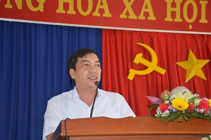 Ông Đinh Xuân Sâm-Bí thư Đảng ủy-PGĐ sở LĐ-TB&XH phát biểu chỉ đạo tại lễ khai giảng. 
