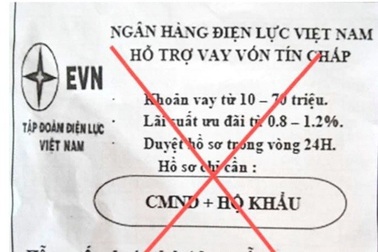 Mạo danh điện lực Việt Nam "gạ" hỗ trợ vay tín chấp từ 10 - 70 triệu đồng