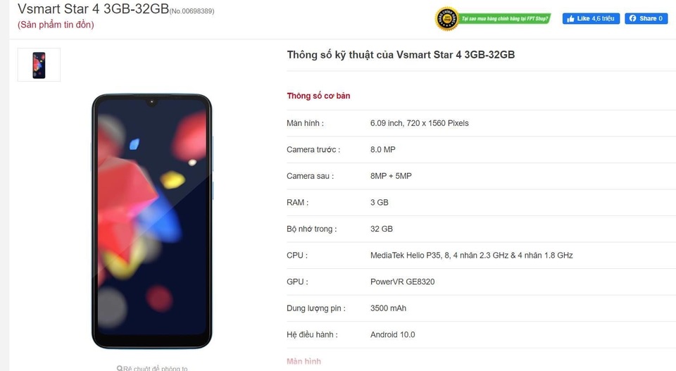 Điện thoại Vsmart thế hệ thứ 4 lộ thiết kế, cấu hình, giá bán dưới 3 triệu - 1 Điện thoại Vsmart thế hệ thứ 4 lộ thiết kế, cấu hình, giá bán dưới 3 triệu - 1