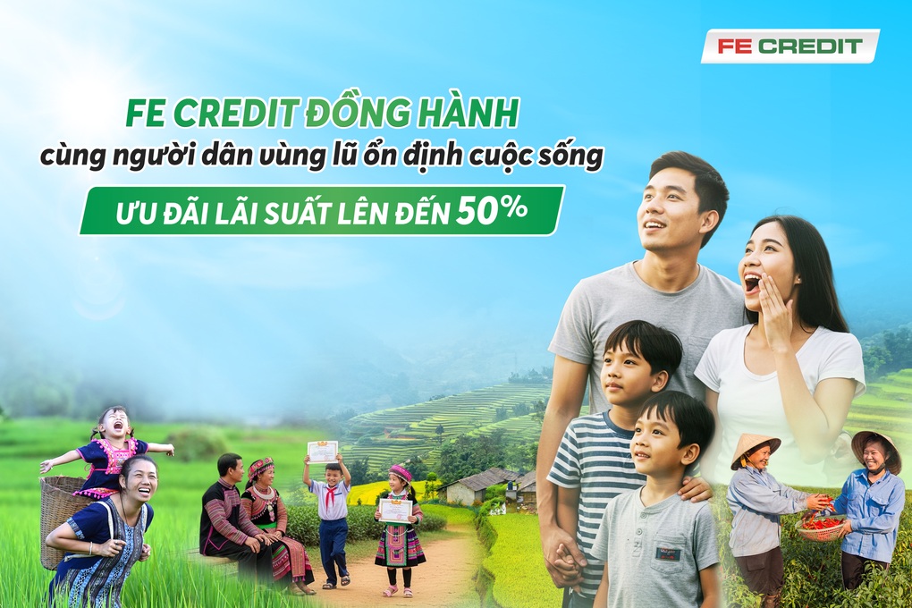 Ưu đãi lãi suất đến 50%, FE CREDIT đồng hành cùng người dân vùng lũ - 1