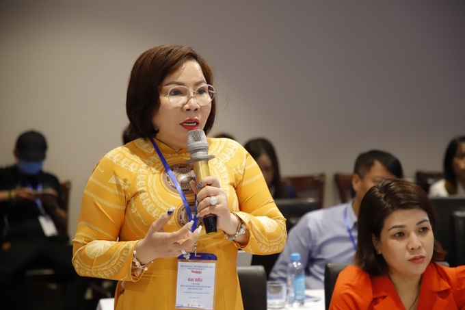 Bà Nguyễn Thị Phương Tâm - Chủ tịch HĐQT Tập đoàn Đại Thành Công chia sẻ tại Hội thảo.

