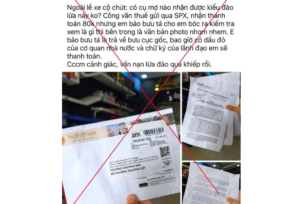 Хитрости подделки конвертов налоговой службы, чтобы обманом заставить людей заплатить 80 000 донгов - 1 Chiêu trò giả mạo phong bì Cục Thuế, lừa người dân nộp 80.000 đồng - 1